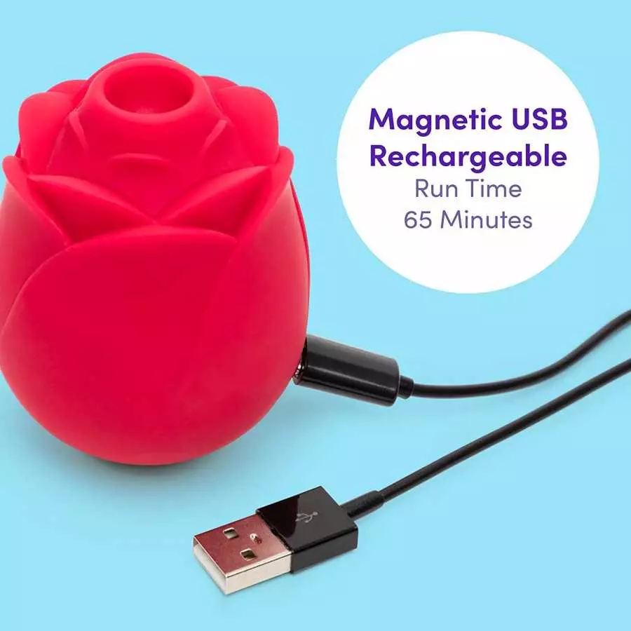 Lovehoney Rose Clitoral Sucking Toy - Clit Stimulator with 6 Suction Speeds - Waterproof Sucker Vibrator - Rechargeable Vibratin