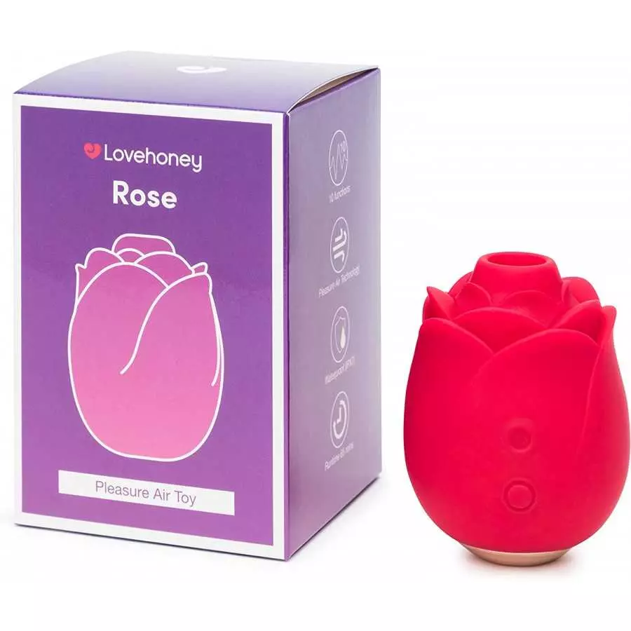 Lovehoney Rose Clitoral Sucking Toy - Clit Stimulator with 6 Suction Speeds - Waterproof Sucker Vibrator - Rechargeable Vibratin