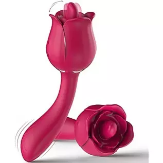 Rose Toy Vibrator for Women, Clitoral Tongue Licking Toy Mini Small Vibrators with 7 Modes & 9 Powerful Vibration, Nipples Clito