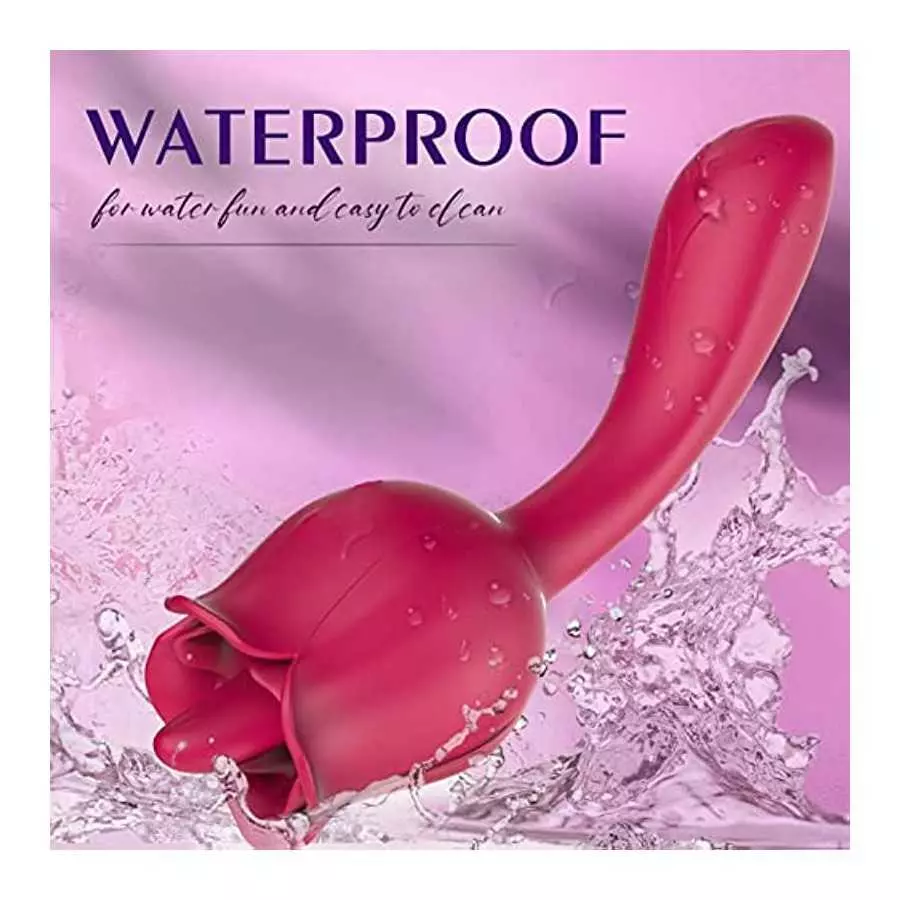 Rose Toy Vibrator for Women, Clitoral Tongue Licking Toy Mini Small Vibrators with 7 Modes & 9 Powerful Vibration, Nipples Clito