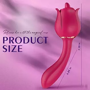 Rose Toy Vibrator for Women, Clitoral Tongue Licking Toy Mini Small Vibrators with 7 Modes & 9 Powerful Vibration, Nipples Clito