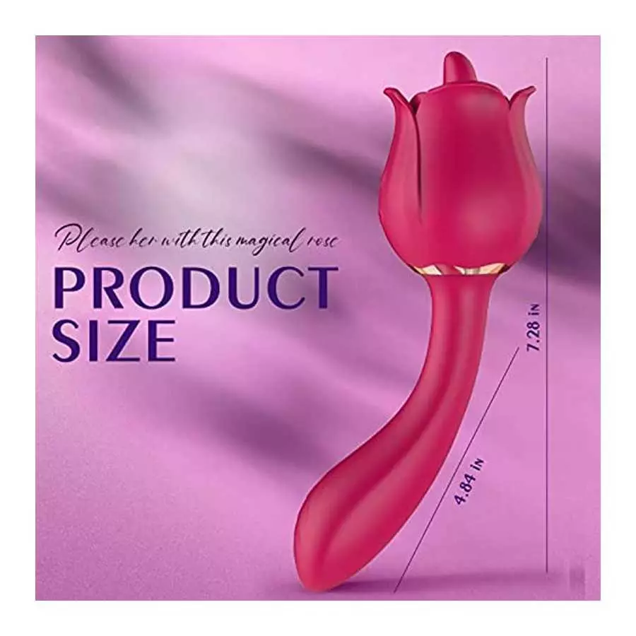 Rose Toy Vibrator for Women, Clitoral Tongue Licking Toy Mini Small Vibrators with 7 Modes & 9 Powerful Vibration, Nipples Clito