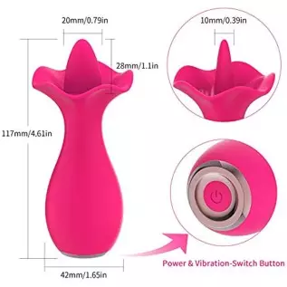 Clitoral Licking Vibrator with 10 Vibration Modes, Adorime Rechargeable Rose Toy Flower Tongue Vibrator Nipple Clitoris Vaginal Clitoral Licking Vibrator with 10 Vibration Modes, Adorime Rechargeable Rose Toy Flower Tongue Vibrator Nipple Clitoris Vaginal