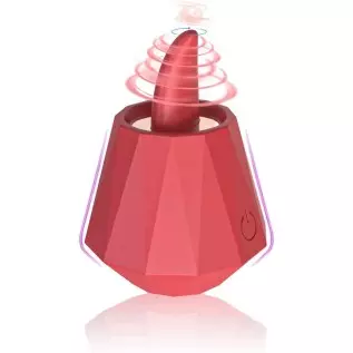 Rose Toy Clitoral Vibrator for Women，Acvioo G Spot Vibrator Liquid Silicone Tongue Precise Licking Vibrator with 5 Modes Nipple 