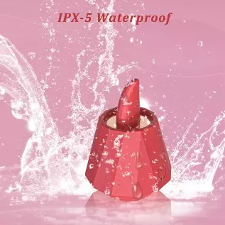 Rose Toy Clitoral Vibrator for Women，Acvioo G Spot Vibrator Liquid Silicone Tongue Precise Licking Vibrator with 5 Modes Nipple 