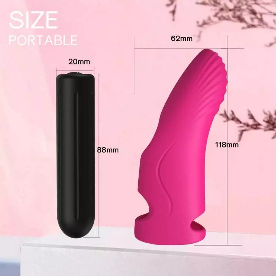 Finger Silicone Vibrator, Stimulate Women Clitoris Nipples and Anal, Magnetic USB Rechargeable Detachable Bullet Vibrator, Adult