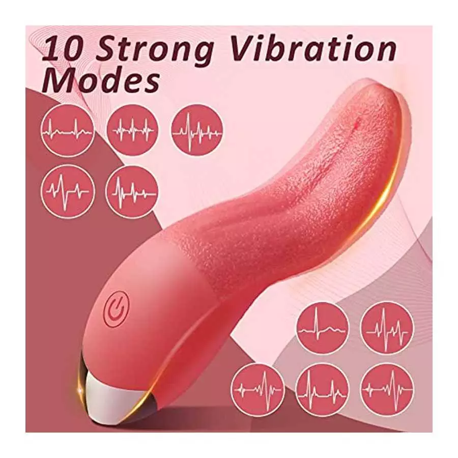 Clitoral Tongue Licking Vibrator,Realistic Vibrators with 10 Vibration Modes,Vaginal Nipples Clitoral Stimulator Rechargeable & 