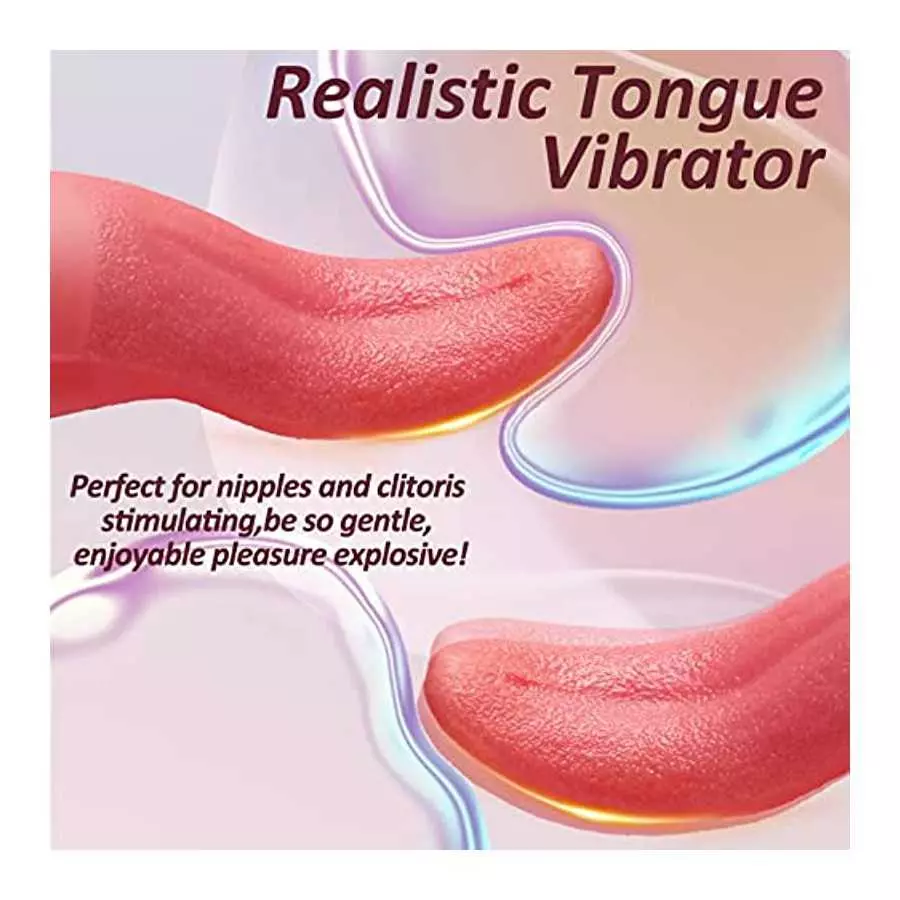 Clitoral Tongue Licking Vibrator,Realistic Vibrators with 10 Vibration Modes,Vaginal Nipples Clitoral Stimulator Rechargeable & 