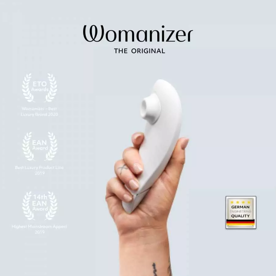 Womanizer Premium Clitoral Sucking Toy 12 Intensity Level Clitoris Suction Massager Clit Sucking Vibrator Sex Toy for Women, Whi