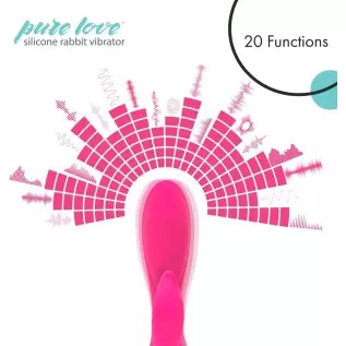 Pure Love G-Spot Silicone Rabbit Vibrator Purple, Rechargeable Clitoris Stimulator, Water-Resistant and Multi Function, Adult Se