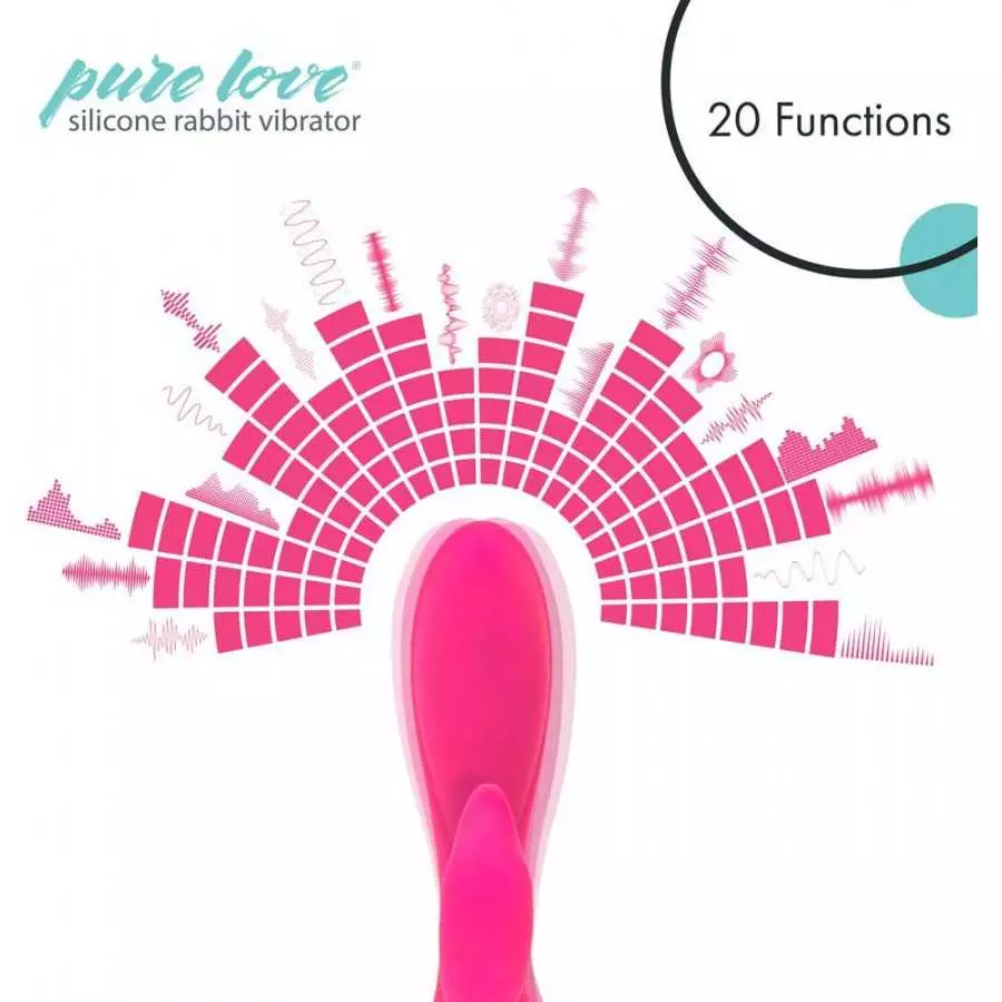 Pure Love G-Spot Silicone Rabbit Vibrator Purple, Rechargeable Clitoris Stimulator, Water-Resistant and Multi Function, Adult Se