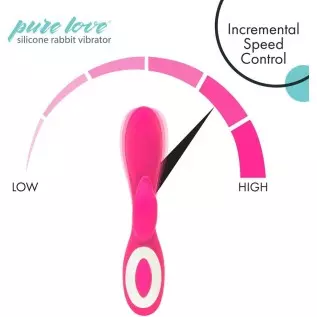 Pure Love G-Spot Silicone Rabbit Vibrator Purple, Rechargeable Clitoris Stimulator, Water-Resistant and Multi Function, Adult Se
