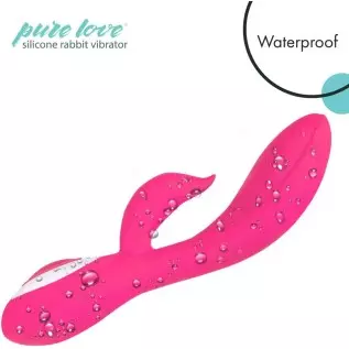 Pure Love G-Spot Silicone Rabbit Vibrator Purple, Rechargeable Clitoris Stimulator, Water-Resistant and Multi Function, Adult Se