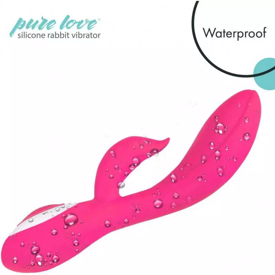 Pure Love G-Spot Silicone Rabbit Vibrator Purple, Rechargeable Clitoris Stimulator, Water-Resistant and Multi Function, Adult Se