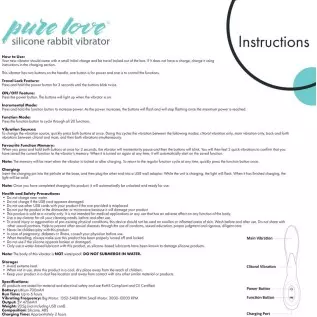 Pure Love G-Spot Silicone Rabbit Vibrator Purple, Rechargeable Clitoris Stimulator, Water-Resistant and Multi Function, Adult Se