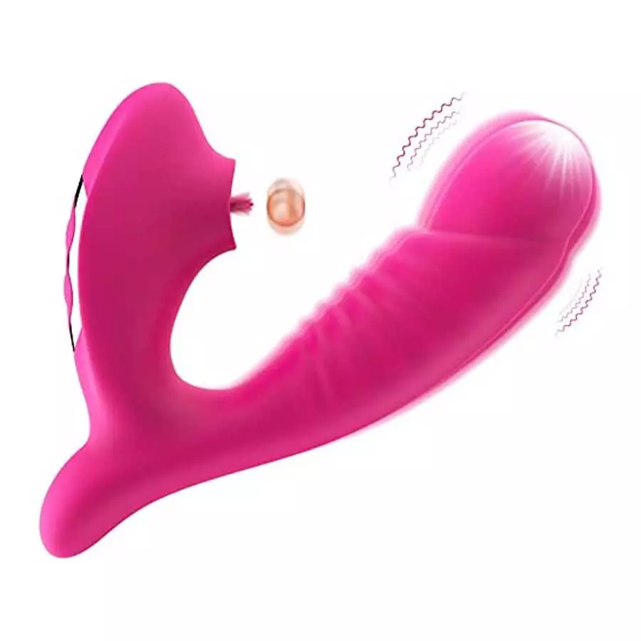 G Spot Clit Vibrator 5 Tongue Licking & 10 Vibrating Massager Modes, Rechargeable Female Sex Toys Thrusting Vibrator Dildo Clito G Spot Clit Vibrator 5 Tongue Licking & 10 Vibrating Massager Modes, Rechargeable Female Sex Toys Thrusting Vibrator Dildo Clito