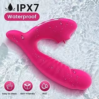 G Spot Clit Vibrator 5 Tongue Licking & 10 Vibrating Massager Modes, Rechargeable Female Sex Toys Thrusting Vibrator Dildo Clito G Spot Clit Vibrator 5 Tongue Licking & 10 Vibrating Massager Modes, Rechargeable Female Sex Toys Thrusting Vibrator Dildo Clito