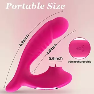 G Spot Clit Vibrator 5 Tongue Licking & 10 Vibrating Massager Modes, Rechargeable Female Sex Toys Thrusting Vibrator Dildo Clito G Spot Clit Vibrator 5 Tongue Licking & 10 Vibrating Massager Modes, Rechargeable Female Sex Toys Thrusting Vibrator Dildo Clito