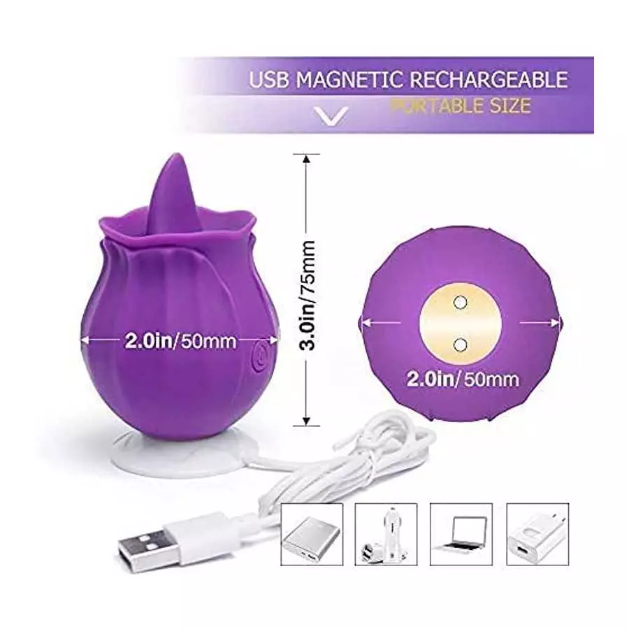 Feelingirl G spot Vibrator Clitoral Tongue Vibrator, Mini Vibrator for Clit Stimulator-Sex Toy for Women& Couples USB Magnetic R