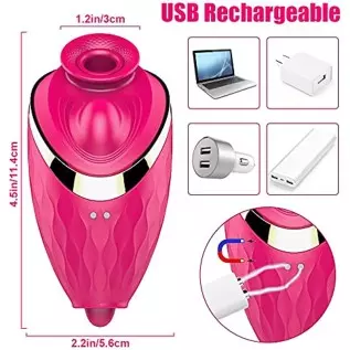 CESTRUEA Rose Vibrator, Clitorial Stimulator, 2 in 1 Licking & Vibrating Nipples Clitoral vibrator with 10 modes for Quick Orgas CESTRUEA Rose Vibrator, Clitorial Stimulator, 2 in 1 Licking & Vibrating Nipples Clitoral vibrator with 10 modes for Quick Orgas