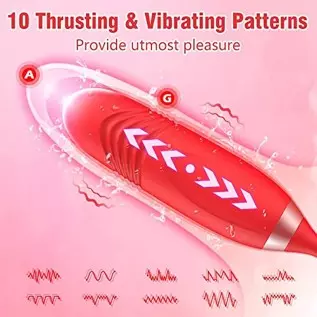 Rose Sex Stimulator For Women, FOBONO 3 in 1 Toys For Womens Sex Pleasure With 10 Tongue Licking, Thrusting & Vibrating Modes Vi Rose Sex Stimulator For Women, FOBONO 3 in 1 Toys For Womens Sex Pleasure With 10 Tongue Licking, Thrusting & Vibrating Modes Vi