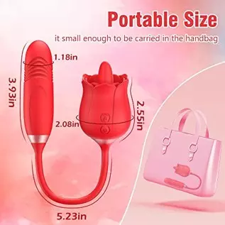 Rose Sex Stimulator For Women, FOBONO 3 in 1 Toys For Womens Sex Pleasure With 10 Tongue Licking, Thrusting & Vibrating Modes Vi Rose Sex Stimulator For Women, FOBONO 3 in 1 Toys For Womens Sex Pleasure With 10 Tongue Licking, Thrusting & Vibrating Modes Vi