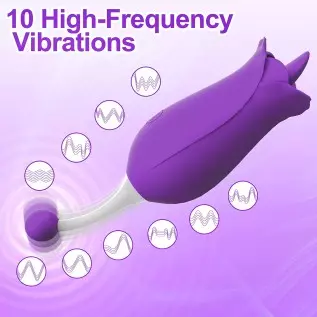 Adorime Rose Toys for Women, 2 in1 Licking & High-Frequency G-Spot Clitoral Rose Vibrator Tongue Stimulator Vaginal Breast Nippl Adorime Rose Toys for Women, 2 in1 Licking & High-Frequency G-Spot Clitoral Rose Vibrator Tongue Stimulator Vaginal Breast Nippl
