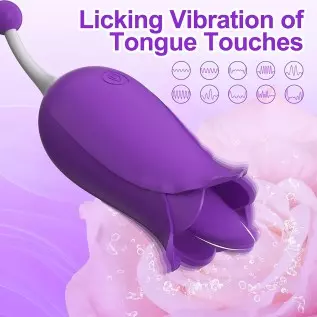 Adorime Rose Toys for Women, 2 in1 Licking & High-Frequency G-Spot Clitoral Rose Vibrator Tongue Stimulator Vaginal Breast Nippl Adorime Rose Toys for Women, 2 in1 Licking & High-Frequency G-Spot Clitoral Rose Vibrator Tongue Stimulator Vaginal Breast Nippl