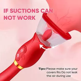 Rose Sex Toys for Women - 3 in1 Vibrator Stimulator with Sucking Cups, 3 Tongue Licking & 10 Thrusting G Spot Dildo Adult Toy fo Rose Sex Toys for Women - 3 in1 Vibrator Stimulator with Sucking Cups, 3 Tongue Licking & 10 Thrusting G Spot Dildo Adult Toy fo