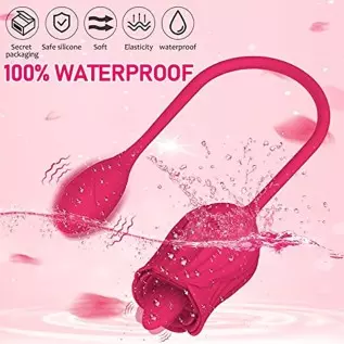 GSPROT Rose Toy Vibrator for Women, Tongue Licking Vibrator with Vibrating Egg, Clitoral Stimulator G Spot Vibrator with 10 Powe