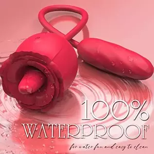 Rose Sex Stimulator for Women - 3 in 1 Upgraded Clitoral Tongue Licking Thrusting Dildo Vibrator with 9 Modes, Adult Sex Toys fo Rose Sex Stimulator for Women - 3 in 1 Upgraded Clitoral Tongue Licking Thrusting Dildo Vibrator with 9 Modes, Adult Sex Toys fo