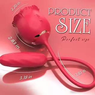 Rose Sex Stimulator for Women - 3 in 1 Upgraded Clitoral Tongue Licking Thrusting Dildo Vibrator with 9 Modes, Adult Sex Toys fo Rose Sex Stimulator for Women - 3 in 1 Upgraded Clitoral Tongue Licking Thrusting Dildo Vibrator with 9 Modes, Adult Sex Toys fo