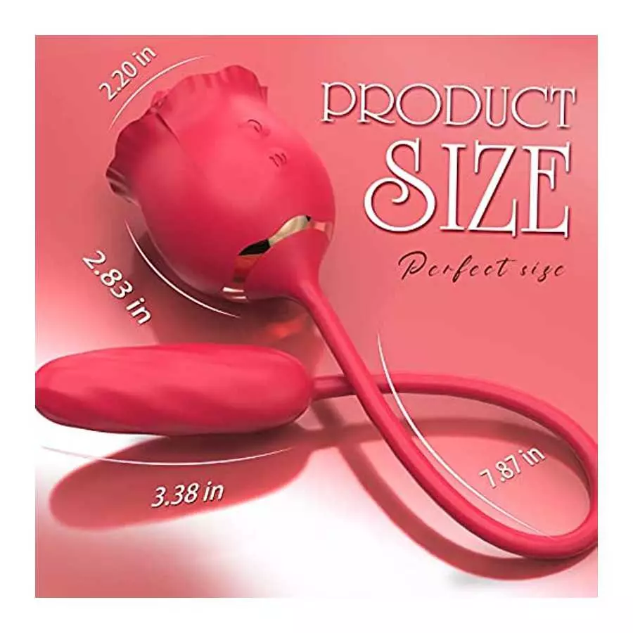 Rose Sex Stimulator for Women - 3 in 1 Upgraded Clitoral Tongue Licking Thrusting Dildo Vibrator with 9 Modes, Adult Sex Toys fo