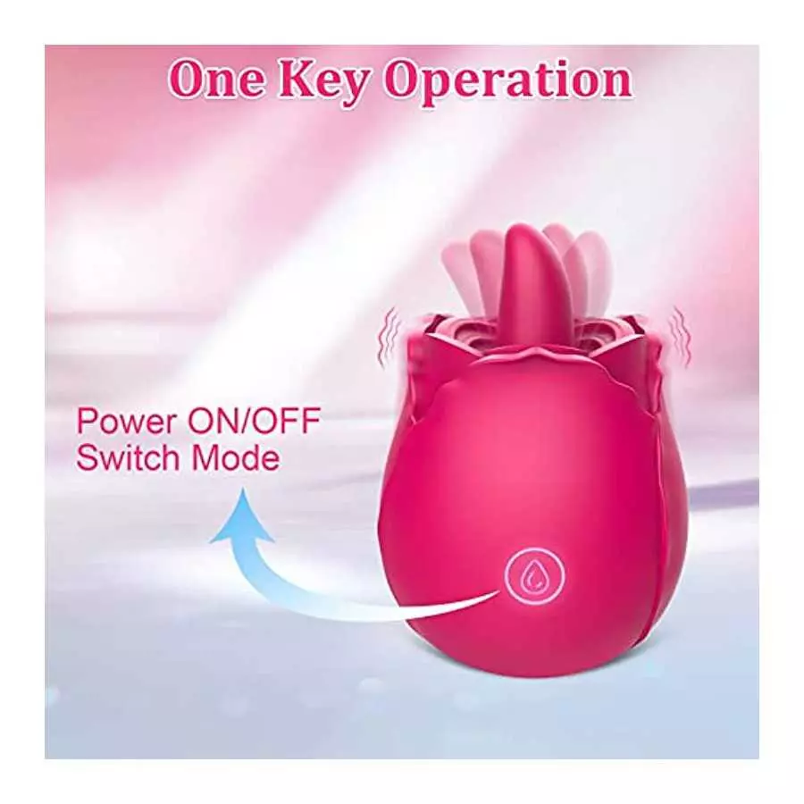 Brafzid Rose Sex Stimulator for Women, Clitoral Nipple Tongue Licking Vibrating Toy One-Button Control 9 Lick-Vibrating Stimulat