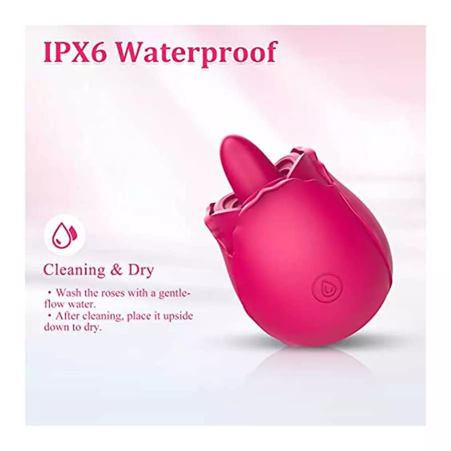 Brafzid Rose Sex Stimulator for Women, Clitoral Nipple Tongue Licking Vibrating Toy One-Button Control 9 Lick-Vibrating Stimulat