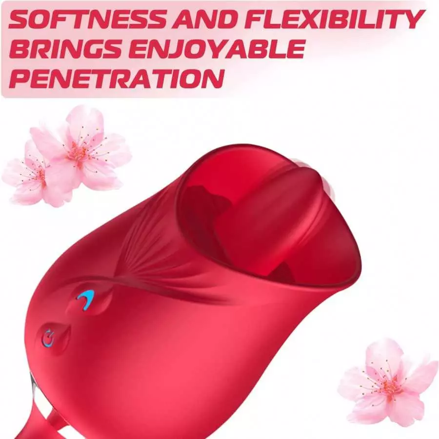 Rose Sex Toy for Women Sex - 3in1 Upgrade Rose Sex Stimulator for Women with 10 Tongue Licking & 10 Flapping Modes Vibrator Adul