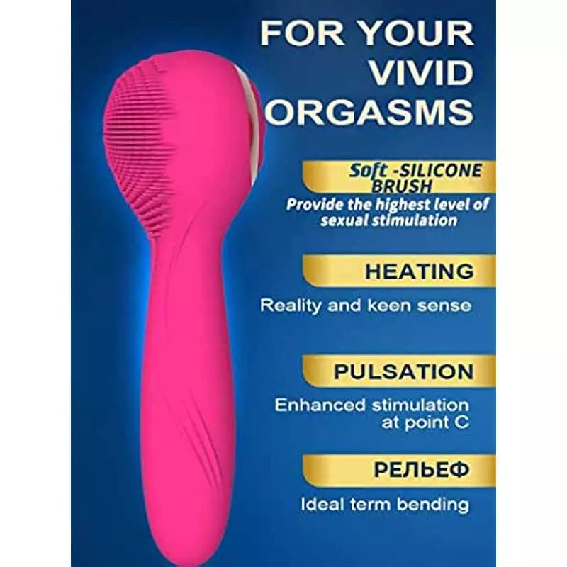 SXHMSAL 3-in-1 Heating Pulse Vibrator Dildo for Vagina G-spot Clitoral Brush Stimulator, 10 Thrusting&Rotating Waterproof Anal W