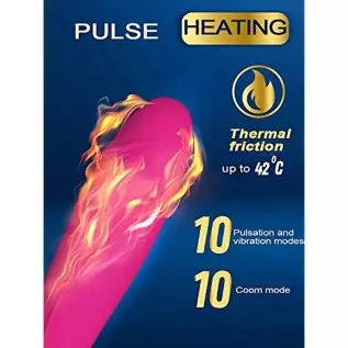 SXHMSAL 3-in-1 Heating Pulse Vibrator Dildo for Vagina G-spot Clitoral Brush Stimulator, 10 Thrusting&Rotating Waterproof Anal W SXHMSAL 3-in-1 Heating Pulse Vibrator Dildo for Vagina G-spot Clitoral Brush Stimulator, 10 Thrusting&Rotating Waterproof Anal W
