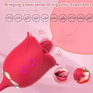 Rose Vibrator Sex Toys for Women Dildo Clitoral Stimulator Tongue Licking Thrusting G Spot with 12 Modes Man Adult Couples Wand Rose Vibrator Sex Toys for Women Dildo Clitoral Stimulator Tongue Licking Thrusting G Spot with 12 Modes Man Adult Couples Wand