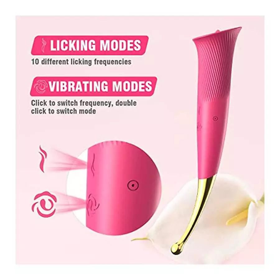 Clitoral Vibrator Sex Toy for Women - ZEMALIA 4 in 1 Dildo for Nipple Clit with 10 Licking + 5 Vibrations & 2 Attachments - Fema