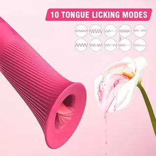 Clitoral Vibrator Sex Toy for Women - ZEMALIA 4 in 1 Dildo for Nipple Clit with 10 Licking + 5 Vibrations & 2 Attachments - Fema