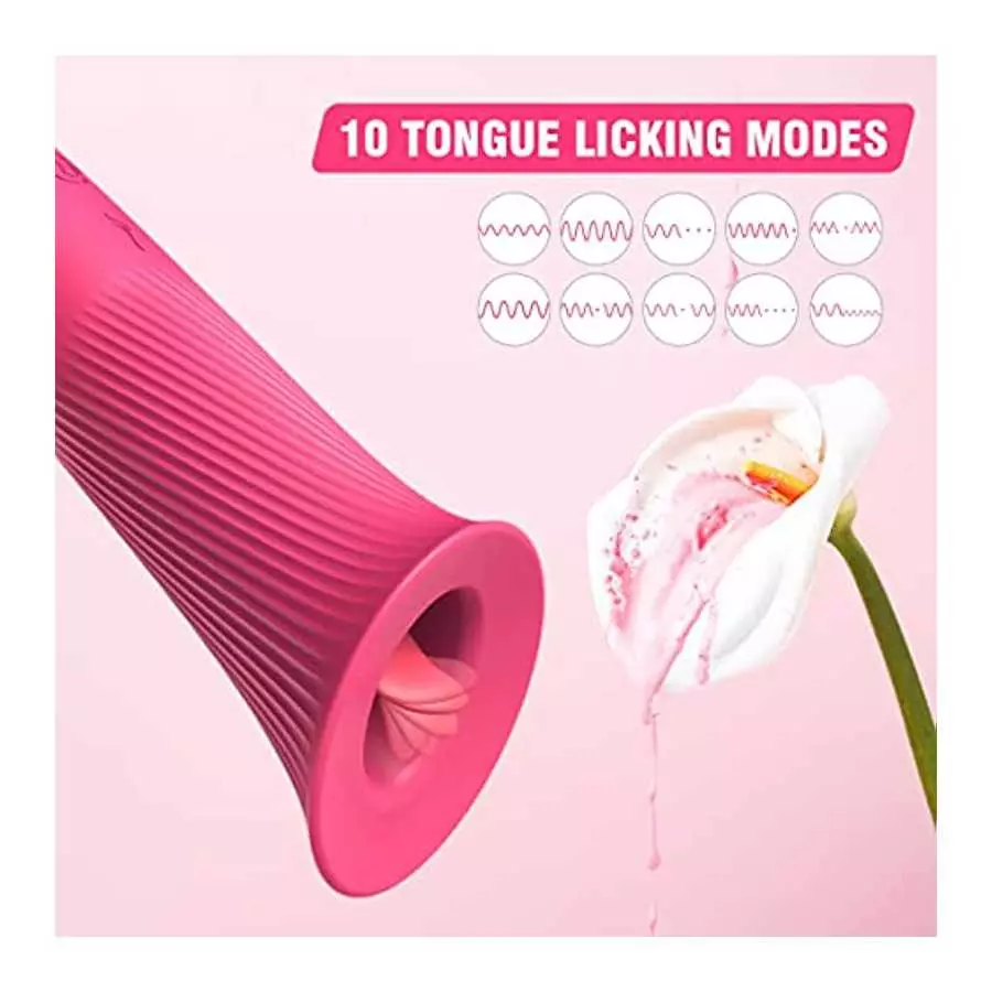 Clitoral Vibrator Sex Toy for Women - ZEMALIA 4 in 1 Dildo for Nipple Clit with 10 Licking + 5 Vibrations & 2 Attachments - Fema