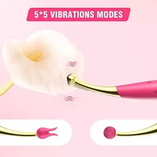 Clitoral Vibrator Sex Toy for Women - ZEMALIA 4 in 1 Dildo for Nipple Clit with 10 Licking + 5 Vibrations & 2 Attachments - Fema