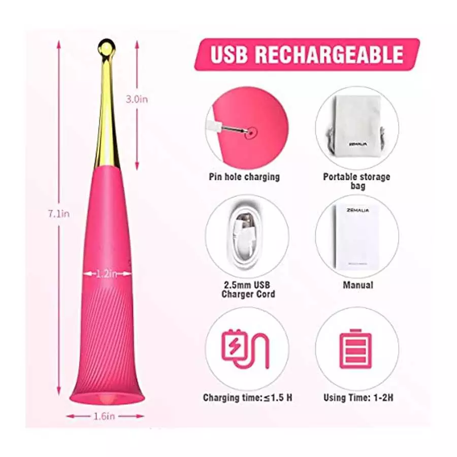 Clitoral Vibrator Sex Toy for Women - ZEMALIA 4 in 1 Dildo for Nipple Clit with 10 Licking + 5 Vibrations & 2 Attachments - Fema