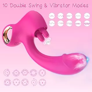 Clitoral G Spot Vibrator for Women, Double Licking Clit Vibrator with 10 Swing & Vibrating Modes Rechargeable Realistic Dildo Vi Clitoral G Spot Vibrator for Women, Double Licking Clit Vibrator with 10 Swing & Vibrating Modes Rechargeable Realistic Dildo Vi