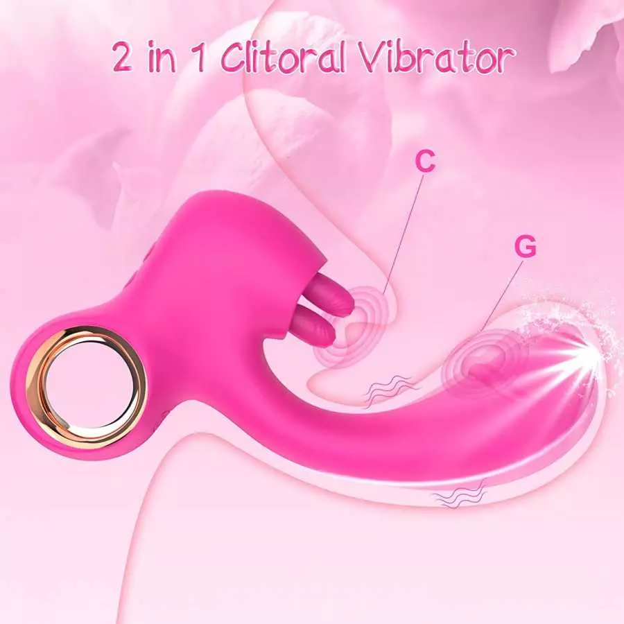 Clitoral G Spot Vibrator for Women, Double Licking Clit Vibrator with 10 Swing & Vibrating Modes Rechargeable Realistic Dildo Vi
