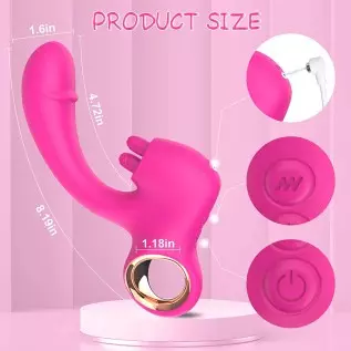 Clitoral G Spot Vibrator for Women, Double Licking Clit Vibrator with 10 Swing & Vibrating Modes Rechargeable Realistic Dildo Vi Clitoral G Spot Vibrator for Women, Double Licking Clit Vibrator with 10 Swing & Vibrating Modes Rechargeable Realistic Dildo Vi
