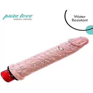 pure love Realistic Penis Vibrating Dildo Dong, Adult Sex Toy, Flesh Color, Fresh, 6"