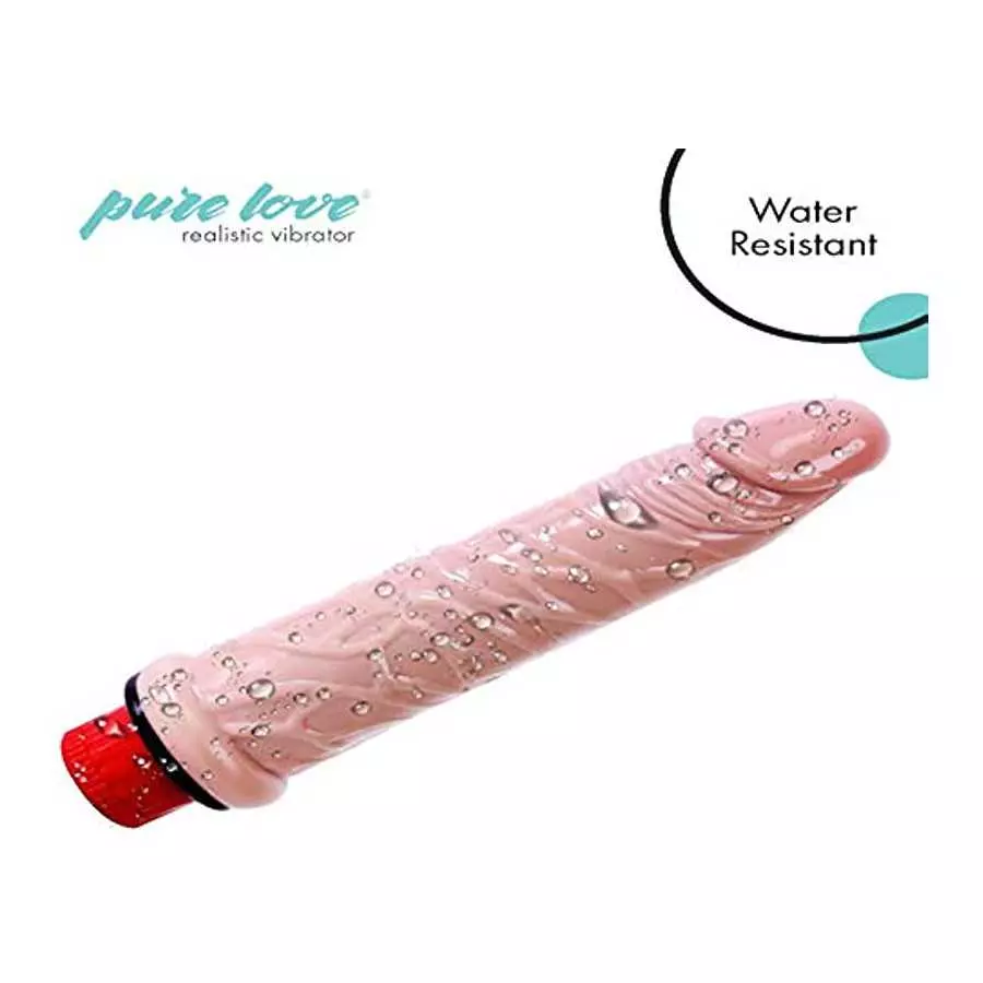 pure love Realistic Penis Vibrating Dildo Dong, Adult Sex Toy, Flesh Color, Fresh, 6"