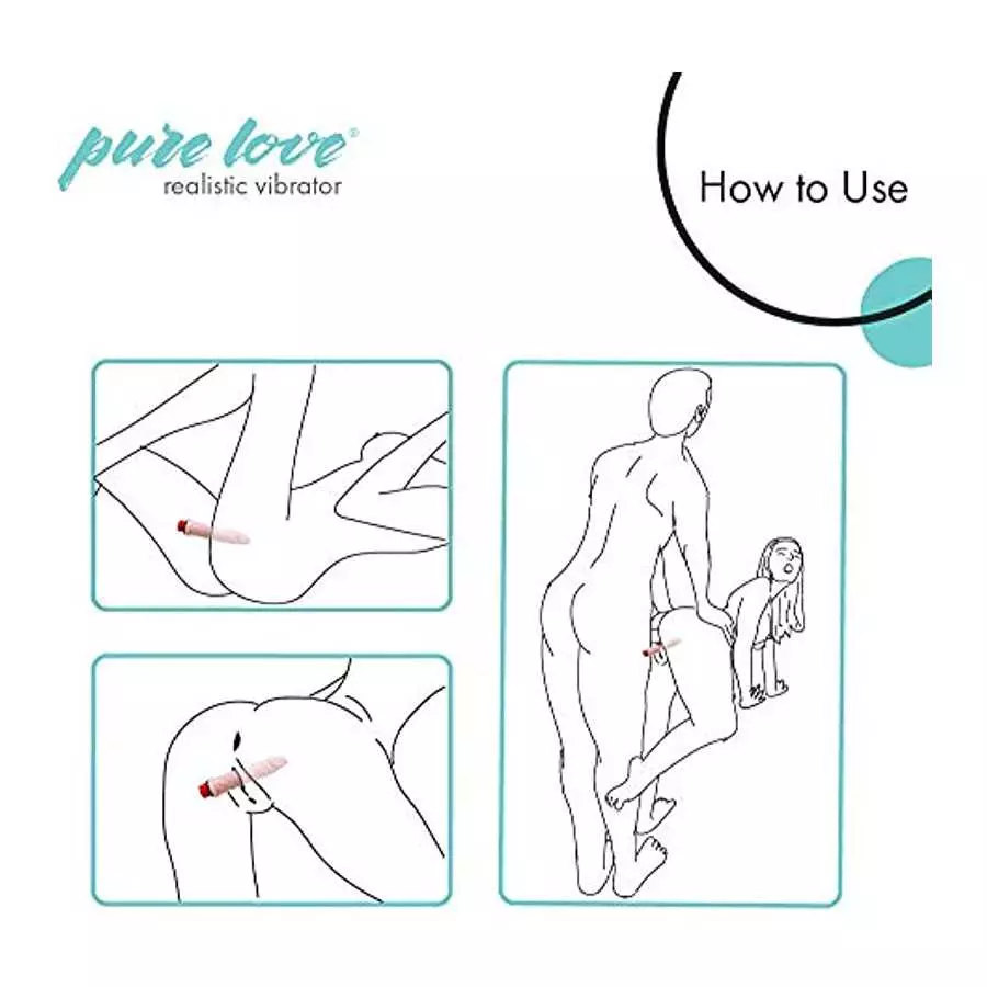 pure love Realistic Penis Vibrating Dildo Dong, Adult Sex Toy, Flesh Color, Fresh, 6"